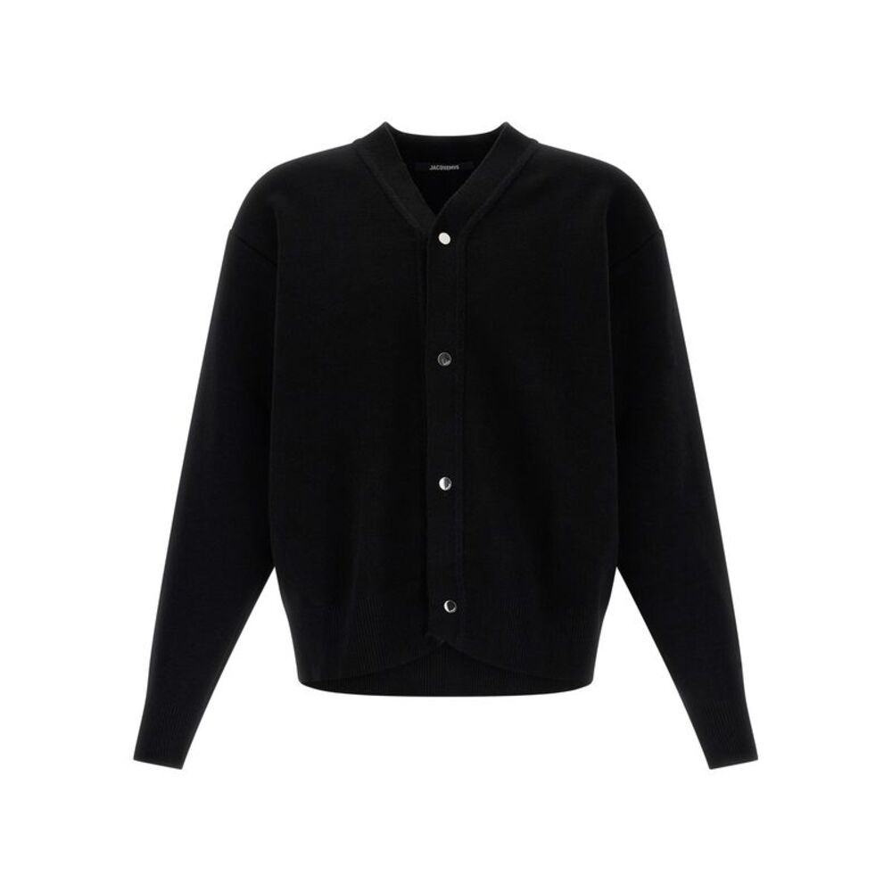 Jacquemus Black Merino Wool Men's Cardigan